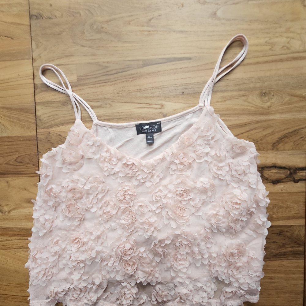 Topshop Blush Floral Lace Camisole